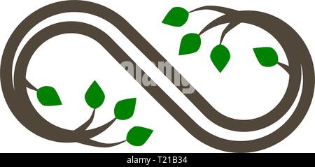 Infinity gedeihen Symbol-tree Outline, isoliert - Vector Illustration Stock Vektor