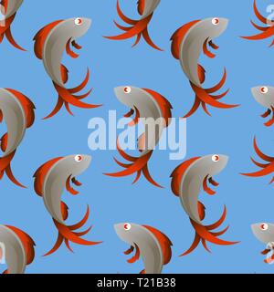 Frische Fische nahtlose Muster Stock Vektor