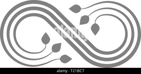 Infinity Symbol-Grau gedeihen, isoliert - Vector Illustration Stock Vektor