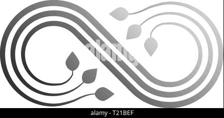 Infinity Symbol-grauen Farbverlauf gedeihen, isoliert - Vector Illustration Stock Vektor