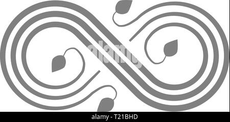 Infinity Symbol-Grau gedeihen, isoliert - Vector Illustration Stock Vektor