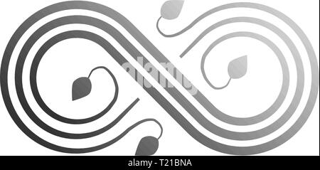 Infinity Symbol-grauen Farbverlauf gedeihen, isoliert - Vector Illustration Stock Vektor