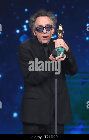 Rom, Italien. 27 Mär, 2019. Rom, Studios, TV-Show '64 David di Donatello'. In der Foto: Tim Burton mit dem David di Donatello Credit: Unabhängige Fotoagentur/Alamy leben Nachrichten Stockfoto