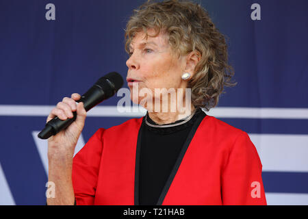 London, Großbritannien. März 2019. Leave means Leave Brexit Campaign hält am 29. März 2019 in Westminster, London, Großbritannien, eine Rallye ab, an der Großbritannien die EU verlassen sollte. Foto von Catharine Letitia Hoey, Baroness Hoey (geboren am 21. Juni 1946), bekannt als Kate Hoey, ist eine nordirische Politikerin und Lebenskollegen, die von 1998 bis 1999 als Parlamentarische Untersekretärin für Inneres und von 1999 bis 2001 als Ministerin für Sport diente. Als ehemaliges Mitglied der Labour Party war sie von 1989 bis 2019 Parlamentsmitglied für Vauxhall.Quelle: Rupert Rivett/Alamy Live News Stockfoto