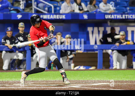 Lexington, KY, USA. 28. März, 2019. Georgiens Riley König während eines Spiels zwischen den Kentucky Wildcats und die Georgia Bulldogs bei Kentucky Pride Park in Lexington, KY. Kevin Schultz/CSM/Alamy leben Nachrichten Stockfoto