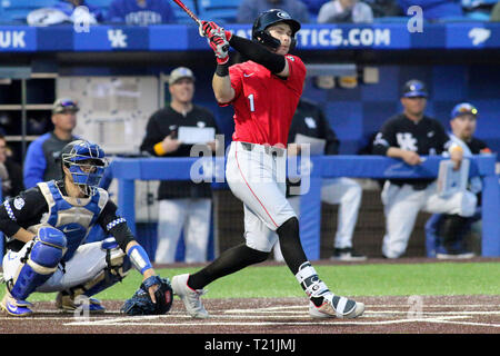 Lexington, KY, USA. 28. März, 2019. Georgiens Tucker Maxwell während eines Spiels zwischen den Kentucky Wildcats und die Georgia Bulldogs bei Kentucky Pride Park in Lexington, KY. Kevin Schultz/CSM/Alamy leben Nachrichten Stockfoto