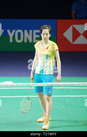 New Delhi, Indien. 29. März 2019. Cheung Ngan Yi Hong Kong China in Aktion in der Frauen singles Viertel Finale von Yonex Sunrise Indien Open 2019 in Neu Delhi, Indien. Credit: karunesh Johri/Alamy leben Nachrichten Stockfoto