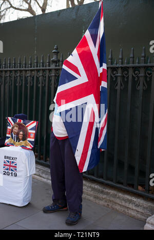 London, Großbritannien. 29 Mär, 2019. Pro Brexit Demonstranten in Parliament Square London Credit: Roger Hutchings/Alamy leben Nachrichten Stockfoto