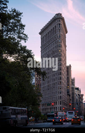 Flatiron Building, New York City, New York State, USA. Die 22 Geschichte, 285 Fuß (87 Meter), hohes Gebäude von Daniel Burnham, abgeschlossen wurde Stockfoto