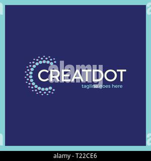 Clever-Logo. Kreative Logo. Dots Logo. Point-Logo. Bunte Logo. Buchstabe C Firmenlogo. Smart-Logo. Idee Logo Stock Vektor