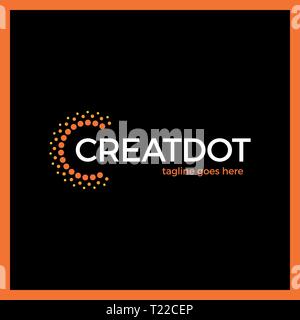 Clever-Logo. Kreative Logo. Dots Logo. Point-Logo. Bunte Logo. Buchstabe C Firmenlogo. Smart-Logo. Idee Logo Stock Vektor