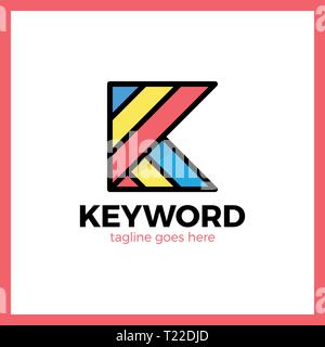 Stichwort Logo Buchstabe K mit 3-Schriftzug Stock Vektor