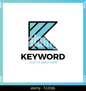 Stichwort Logo Buchstabe K mit 3-Schriftzug Stock Vektor