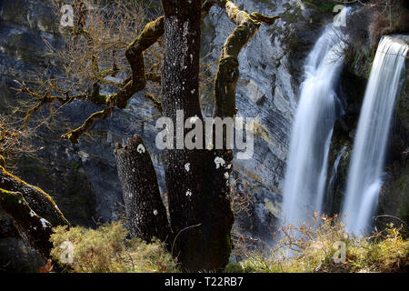 Spanien, Baskenland, Kaskade der Gujuli, Gorbea Natural Park Stockfoto