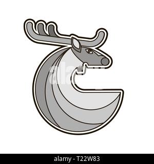 Graues Reh runden Symbol Stock Vektor