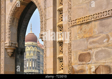 Blick durch das Tor von Indien, Taj Mahal Palace Stockfoto