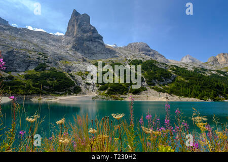 Italien, Südtirol, Dolomiten, Marmolada, Lago di Fedaia Stockfoto