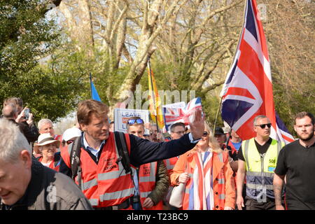 Verlassen bedeutet Rallye am Tag verlassen Großbritannien sollte die EU - 29. März 2019 zu verlassen Stockfoto