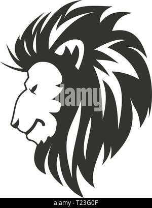 Löwe und Schild heraldischen Symbol. Leo Zeichen Tier für Wappen