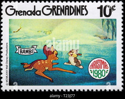 Briefmarke von Grenada Grenadinen in der Weihnachtszeit 1980 Serie Stockfoto