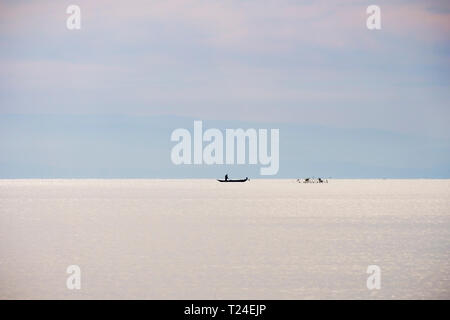 Montenegro, Bar Provinz, Fischerboot auf Skadarsee Stockfoto