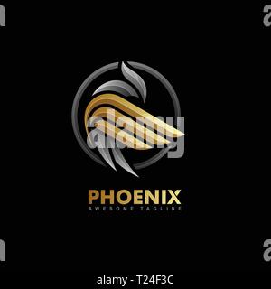 Phoenix bunte Konzeption Illustration vektor Vorlage. Geeignet für kreative Industrie, Multimedia, Entertainment, Ausbildungen, Shop, und betreffen Stock Vektor