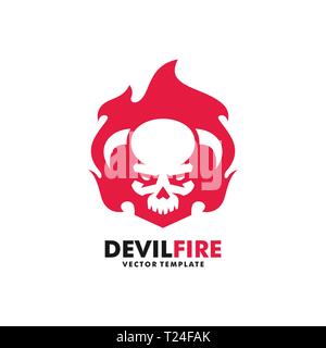 Teufel Feuer illustration Vektor Design vorlage. Geeignet für kreative Industrie, Multimedia, Entertainment, Ausbildungen, Shop, und alle damit verbundenen Unternehmen Stock Vektor