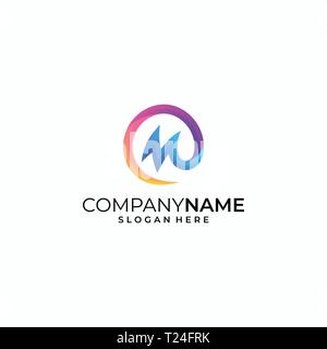 Buchstabe M Farbe Konzeption Illustration Vektor Design vorlage. Geeignet für kreative Industrie, Multimedia, Entertainment, Ausbildungen, Shop, und jede relat Stock Vektor
