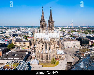 Kölner Dom Antenne Panoramaaussicht in Köln, Deutschland Stockfoto