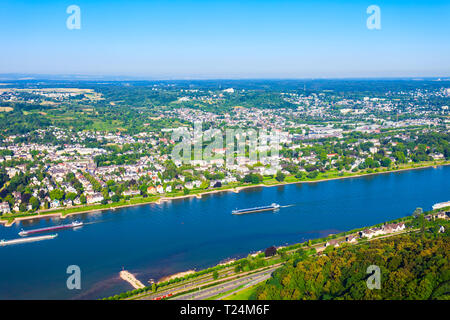 Bonn City Vorort Antenne Panoramaaussicht in Deutschland Stockfoto