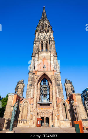Der neugotischen Kirche St. Nikolaus ist eine lutherische Kirche in Hamburg, Deutschland Stockfoto