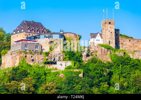 Burg Rheinfels Burg Rheinfels oder ist eine Burgruine über dem Ufer des Rheins in Sankt Goar, Deutschland Stockfoto