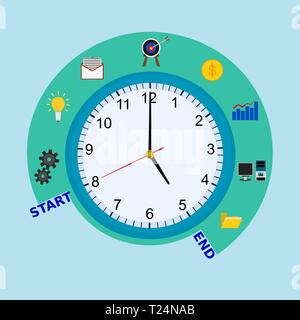 Isolierte Unternehmen zeit Prozesskonzept, Vektor icon Stock Vektor