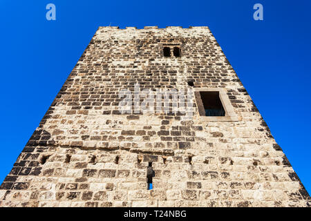 Burgruine Drachenfels ist ein ruiniertes Hügel Schloss in Königswinter am Rhein in der Nähe von Bonn in Deutschland Stockfoto