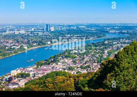 Bonn City Vorort Antenne Panoramaaussicht in Deutschland Stockfoto