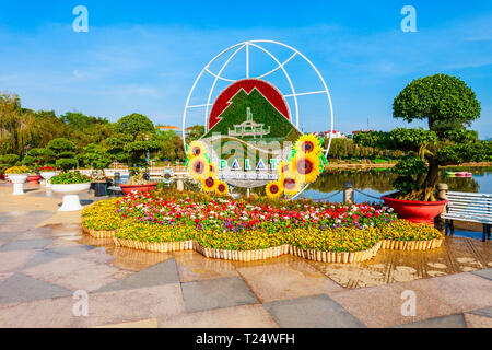 DALAT, VIETNAM - 13. MÄRZ 2018: Dalat Flower Garden Park in der Stadt Da Lat in Vietnam. Stockfoto