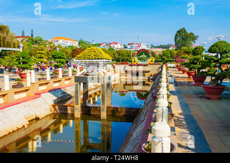 DALAT, VIETNAM - 13. MÄRZ 2018: Dalat Flower Garden Park in der Stadt Da Lat in Vietnam. Stockfoto