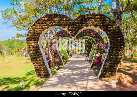 DALAT, VIETNAM - 13. MÄRZ 2018: Das Tal der Liebe Park oder Thung Lunge Tinh Yeu in Dalat City in Vietnam. Stockfoto