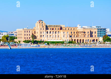 RHODES, Griechenland - 14. MAI 2018: Casino Rodos auf der Insel Rhodos in Griechenland Stockfoto