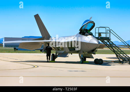 Lockheed F 22 Rapter stealth Kampfflugzeug der USAF in Davis-Monthan AFB in Tucson AZ Stockfoto