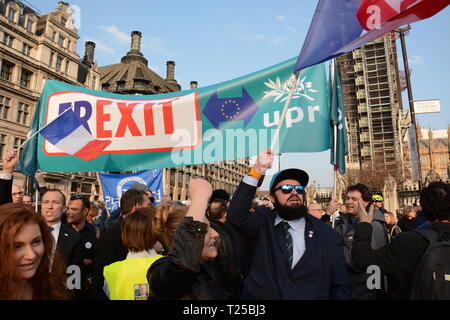 Verlassen bedeutet Rallye am Tag verlassen Großbritannien sollte die EU - 29. März 2019 zu verlassen Stockfoto