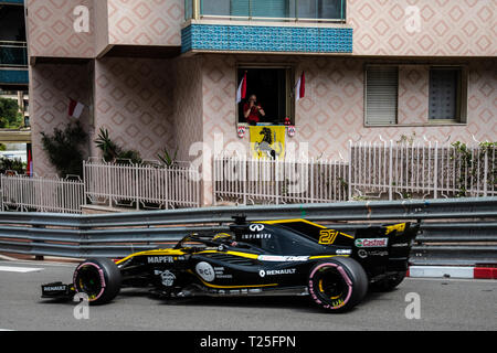 Monte Carlo / Monaco - 20/02/2018 - #27 Nico Hulkenberg (GER) in seinem Renault R.S. 18 Während der Eröffnung Tag der vor der Monaco 2018 Grand Pr läuft Stockfoto