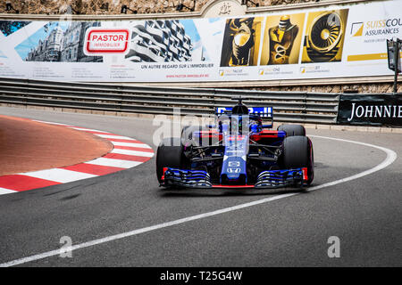 Monte Carlo / Monaco - 20/02/2018 - #28 Brendon Hartley (NZL) in seinem Toro Rosso Honda STR 13 im freien Training vor dem Grand Prix von Monaco 2018 Stockfoto