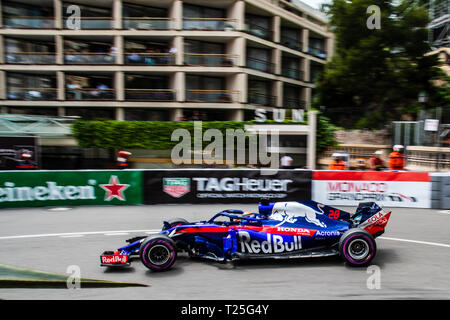 Monte Carlo / Monaco - 20/02/2018 - #28 Brendon Hartley (NZL) in seinem Toro Rosso Honda STR 13 im freien Training vor dem Grand Prix von Monaco 2018 Stockfoto