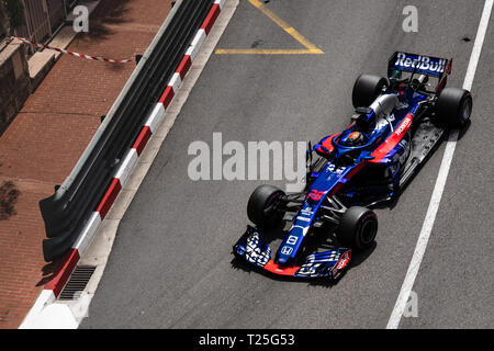 Monte Carlo / Monaco - 20/02/2018 - #28 Brendon Hartley (NZL) in seinem Toro Rosso Honda STR 13 im freien Training vor dem Grand Prix von Monaco 2018 Stockfoto