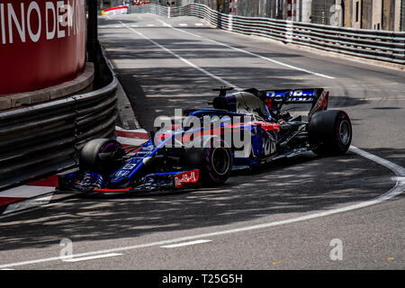 Monte Carlo / Monaco - 20/02/2018 - #28 Brendon Hartley (NZL) in seinem Toro Rosso Honda STR 13 im freien Training vor dem Grand Prix von Monaco 2018 Stockfoto