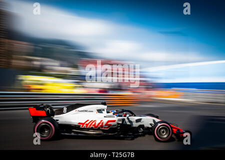 Monte Carlo / Monaco - 20/02/2018 - #8 Romain Grosjean (FRA) in seinem HAAS F1 RVF-18 während der öffnung Tag im Vorfeld des Grand Prix von Monaco 2018 Stockfoto