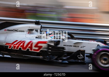 Monte Carlo / Monaco - 20/02/2018 - #8 Romain Grosjean (FRA) in seinem HAAS F1 RVF-18 während der öffnung Tag im Vorfeld des Grand Prix von Monaco 2018 Stockfoto