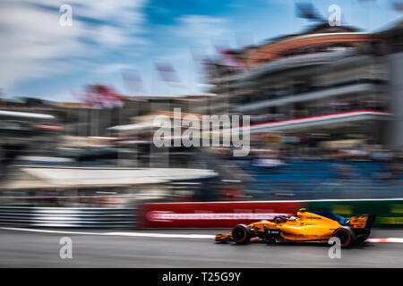 Monte Carlo / Monaco - 20/02/2018 - #2 Stoffel Vandoorn (BEL) in seinem Mc Laren-Renault MCL 33 duringfree Praxis vor dem Monaco GP 2018 Stockfoto