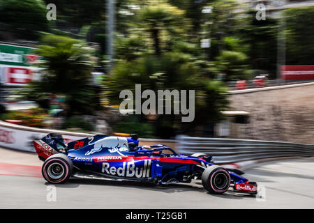 Monte Carlo / Monaco - 20/02/2018 - #28 Brendon Hartley (NZL) in seinem Toro Rosso Honda STR 13 im freien Training vor der Monaco 2018 Stockfoto